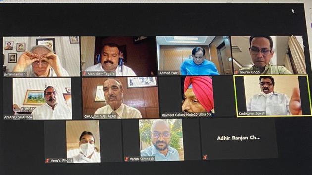 the newly formed coordination committee of Congress members of Parliament met for the first time on Thursday (HT PHOTO)
