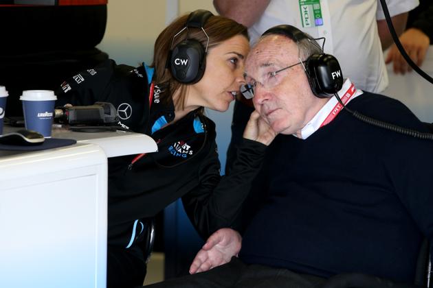 Sir Frank Williams and Williams Deputy Team Principal Claire Williams.(Getty Images)