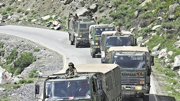The situation in eastern Ladakh remains tense and both India and China reinforcing their positions by deploying more troops.(HT PHOTO)