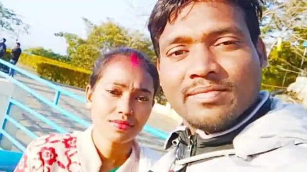 Dhananjay Kumar with his wife Soni Hembram(Sourced Photo) Dhananjay Kumar with his wife Soni Hembram(Sourced Photo)