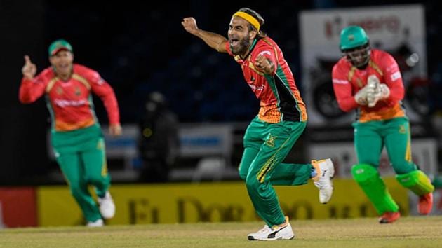 Imran Tahir celebrates a wicket.(Getty Images)