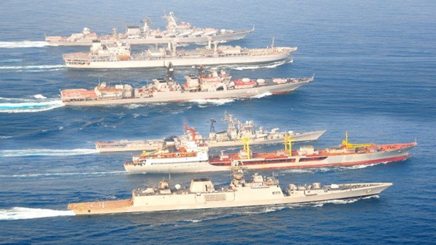 Rajnath Singh noted that these naval exercises demonstrated the common interests of both the nations in maritime security in the Indian Ocean Region.(ANI Twitter. Representative image) Rajnath Singh noted that these naval exercises demonstrated the common interests of both the nations in maritime security in the Indian Ocean Region.(ANI Twitter. Representative image)
