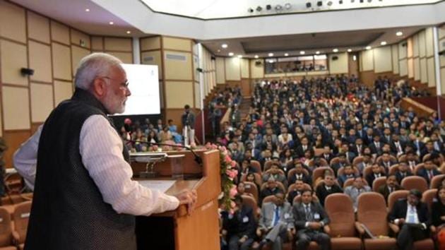 Prime Minister Narendra Modi addressing the officer trainees of the 92nd foundation course at the Lal Bahadur Shastri National Academy of Administration, Mussoorie, October 27, 2017(PIB) Prime Minister Narendra Modi addressing the officer trainees of the 92nd foundation course at the Lal Bahadur Shastri National Academy of Administration, Mussoorie, October 27, 2017(PIB)