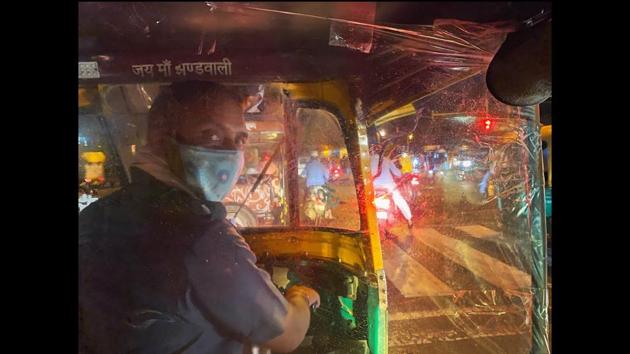 Auto rickshaw driver Sunil Kumar regrets the state of his life in these times of pandemic but confirms that his condition this time last year too was no different. (Mayank Austen Soofi / HT) 