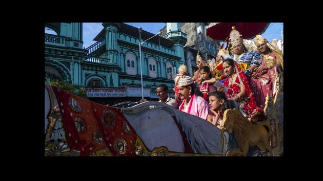 A family which was part of a religious procession in Pydhonie, Mumbai. (Gopal MS)