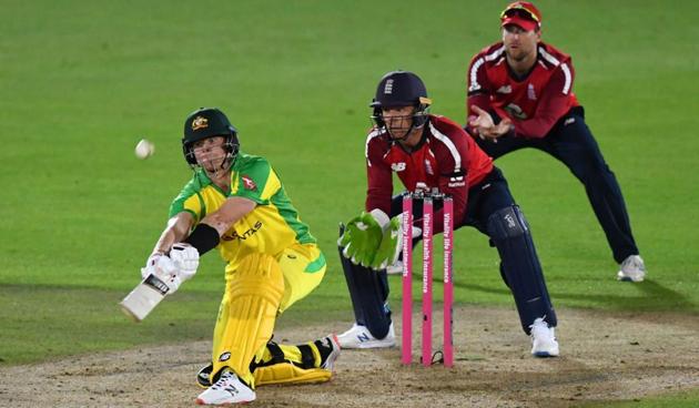 Steve Smith scored 18 off 11 with two boundaries and a six but his flow was stopped by Adil Rashid. (ICC)