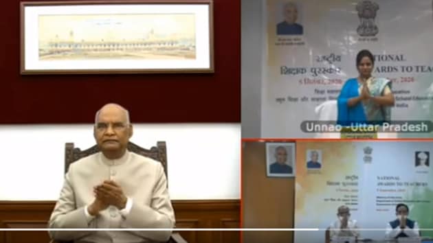 Screengrab of virtual ceremony of National Teachers’ Award 2020