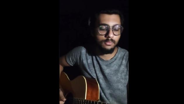 Shared by Facebook user Akash Bhattacharya, the video shows him singing the song while playing guitar. (Facebook/@Akash Bhattacharya) Shared by Facebook user Akash Bhattacharya, the video shows him singing the song while playing guitar. (Facebook/@Akash Bhattacharya)