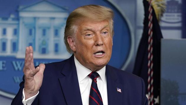 US President Donald Trump speaks during a news conference at the White House on September 4.(AP)