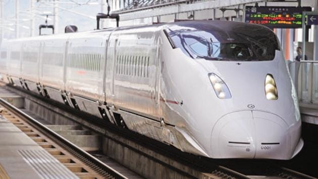 The project connecting Mumbai and Ahmedabad has a deadline of December 2023. The Railways had said last month that the high-speed rail corridor is expected to be completed on time despite the Covid-19 outbreak.(BLOOMBERG.)