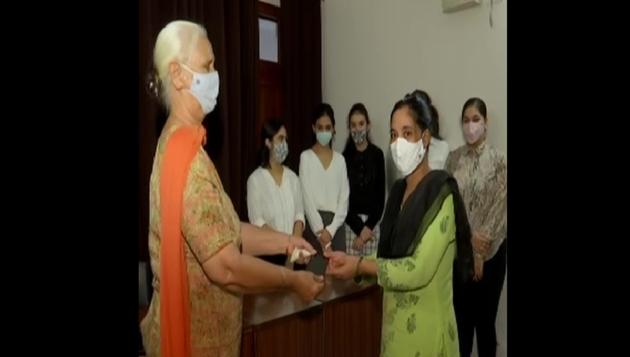 Under the initiative ‘Prerna - for you and us’, these girls approach the youngsters to donate gadgets . (ANI) Under the initiative ‘Prerna - for you and us’, these girls approach the youngsters to donate gadgets . (ANI)