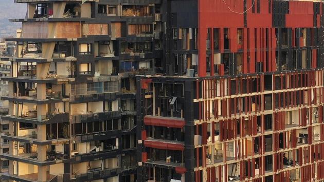 This Aug. 29, 2020 photo shows destroyed buildings near the scene of last month's massive explosion that hit the seaport of Beirut, Lebanon.(AP) This Aug. 29, 2020 photo shows destroyed buildings near the scene of last month's massive explosion that hit the seaport of Beirut, Lebanon.(AP)