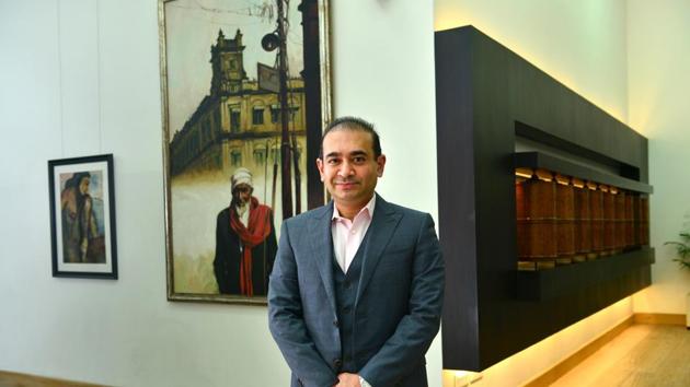 File photo: Fugitive diamantaire Nirav Modi at his office in Lower Parel in Mumbai.(Aniruddha Chowdhury/Mint)