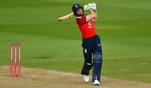Set a target of 158 to win, Buttler remained unbeaten on 77 off 54 balls, which included eight boundaries and two sixes, as England reached the target with seven balls to spare to take an unassailable 2-0 lead in the series (getty)
