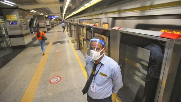 Delhi Metro’s Yellow Line resumes its services after 5 month-long hiatus. (Amal KS/HT)