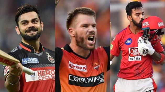 Virat Kohli, KL Rahul and David Warner are expected to be the players to take the Orange Cap this year.(Twitter)