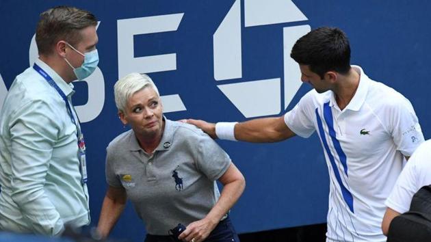 World number one Novak Djokovic was sensationally disqualified in the U.S. Open fourth round on Sunday after striking a line judge with a ball following a point during the first set of his match against Spain’s Pablo Carreno Busta. (Reuters)