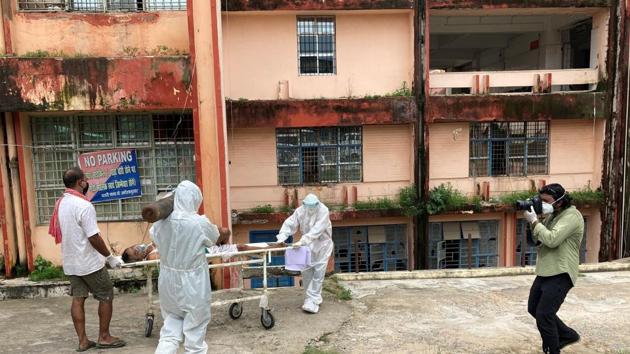 A Covid-19 patient being taken to hospital, in Bhagalpur, Bihar.(Reuters file) A Covid-19 patient being taken to hospital, in Bhagalpur, Bihar.(Reuters file)