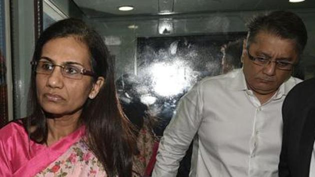 Two transactions, one worth Rs 2.20 crore by Chanda Kochhar in her husband’s account on November 23, 2010 and another – worth Rs 1.39 crore - by her sister Karna Varuna Jaiprakash on January 14, 2016, are of particular interest for the ED investigators.(HT PHOTO.)