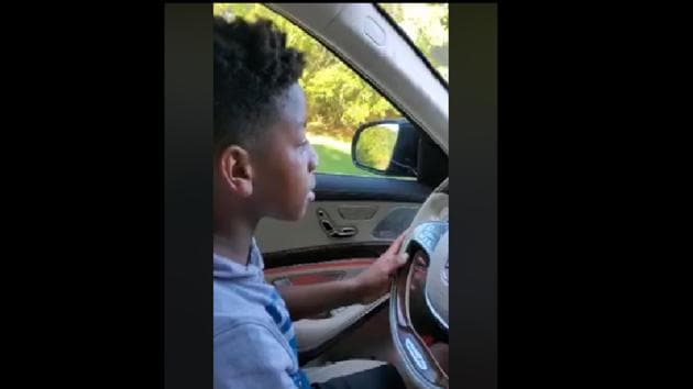 The 11-year-old rushed back home and drove out his grandmother’s car to pick her up. (Facebook/@Angela Brewer-Laye) The 11-year-old rushed back home and drove out his grandmother’s car to pick her up. (Facebook/@Angela Brewer-Laye)