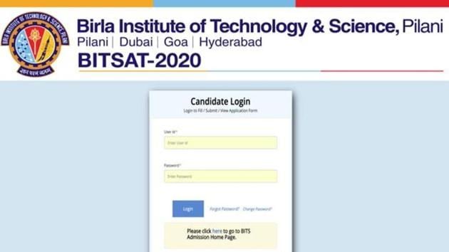 BITSAT 2020 online test slot booking.(Screengrab) BITSAT 2020 online test slot booking.(Screengrab)