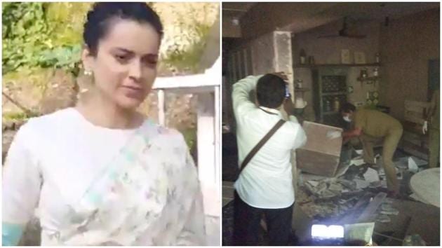 Kangana Ranaut has said ‘Maharashta government and their goons’ are illegally demolishing her property. Kangana Ranaut has said ‘Maharashta government and their goons’ are illegally demolishing her property.