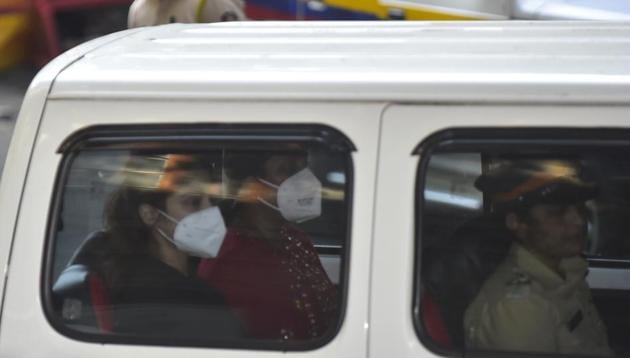 Bollywood actor Rhea Chakraborty arrested by the Narcotics Control Bureau (NCB) in Mumbai.(HT PHOTO) Bollywood actor Rhea Chakraborty arrested by the Narcotics Control Bureau (NCB) in Mumbai.(HT PHOTO)