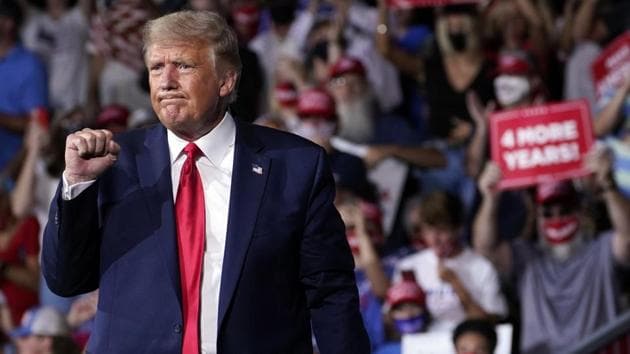 Trump used the event to portray himself as an environmental steward and contrast his record against that of Democrat Joe Biden. (AP Photo) Trump used the event to portray himself as an environmental steward and contrast his record against that of Democrat Joe Biden. (AP Photo)