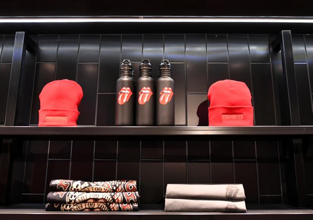 Merchandise for sale is pictured at the new flagship Rolling Stones store named 'RS No. 9 Carnaby' in London, Britain, September 8, 2020. (REUTERS) Merchandise for sale is pictured at the new flagship Rolling Stones store named 'RS No. 9 Carnaby' in London, Britain, September 8, 2020. (REUTERS)