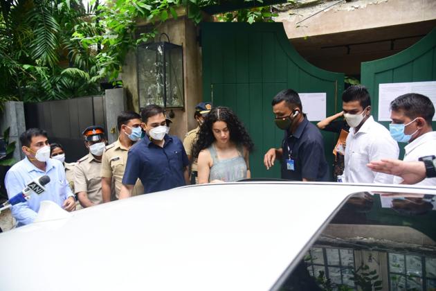 Actor Kangana Ranaut paid a visit to her Mumbai office space a day after it was partially demolished by the BMC. (Varinder chawla)