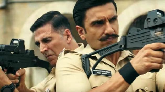 Akshay Kumar and Ranveer Singh in a still from Sooryavanshi.