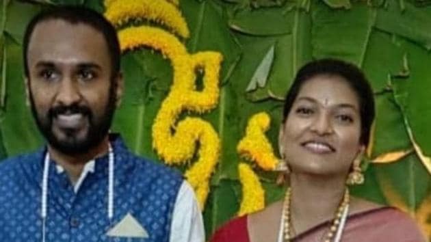Keerthi Jalli, deputy commissioner of Cachar district in Barak Valley region, got married to Aditya Sashikant, a businessman.(Sourced) Keerthi Jalli, deputy commissioner of Cachar district in Barak Valley region, got married to Aditya Sashikant, a businessman.(Sourced)