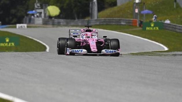 Racing Point driver Sergio Perez of Mexico steers his car during the first practice session for the Styrian Formula One Grand Prix at the Red Bull Ring racetrack in Spielberg, Austria, Friday, July 10, 2020. The Styrian F1 Grand Prix will be held on Sunday. (Joe Klamar/Pool via AP)(AP)