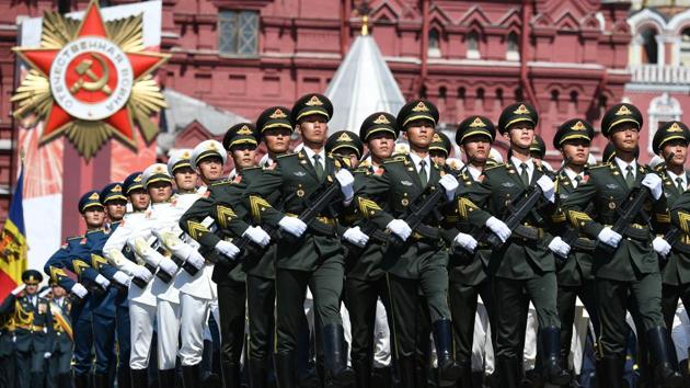 Soldiers of China's People's Liberation Army march during the Victory Day Parade in Red Square in Moscow, Russia on June 24. (REUTERS) Soldiers of China's People's Liberation Army march during the Victory Day Parade in Red Square in Moscow, Russia on June 24. (REUTERS)