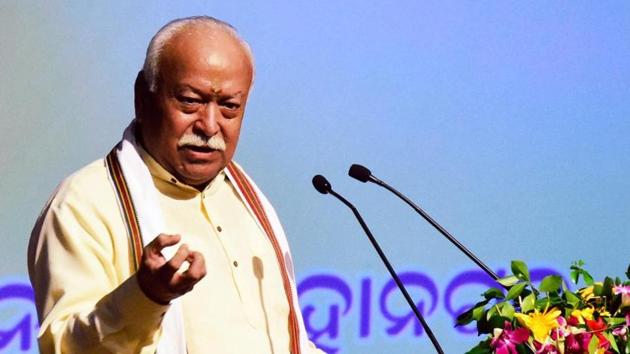 RSS chief Mohan Bhagwat is on a three-day visit to Kanpur in Uttar Pradesh. (PTI Photo)