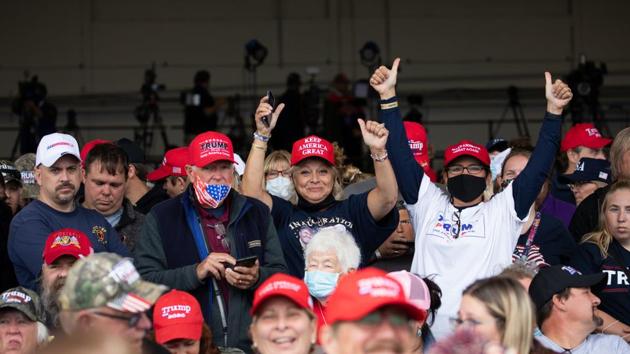 Attendees wait for the arrival of U.S. President Donald Trump during a campaign rally in Freeland, Michigan, US (Bloomberg) Attendees wait for the arrival of U.S. President Donald Trump during a campaign rally in Freeland, Michigan, US (Bloomberg)