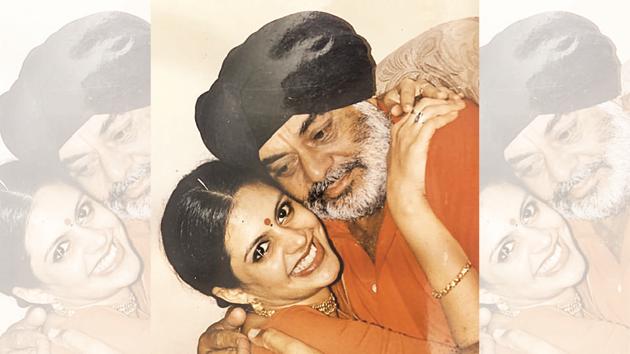 Mandira with her dad on her parents’ anniversary, for which she especially flew down to Delhi