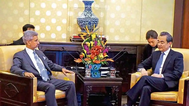 As Wang and Jaishankar arrived at a five-point consensus in Moscow to first disengage, and then de-escalate in Ladakh, the Communist Party of China mouthpiece Global Times continued to play up its war-mongering editorial line . (HT Photo) As Wang and Jaishankar arrived at a five-point consensus in Moscow to first disengage, and then de-escalate in Ladakh, the Communist Party of China mouthpiece Global Times continued to play up its war-mongering editorial line . (HT Photo)