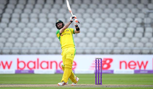 Glenn Maxwell top scored for Australia with 77. He hit paceman Jofra Archer for consecutive sixes in the 44th over but chopped the next ball on (Getty)