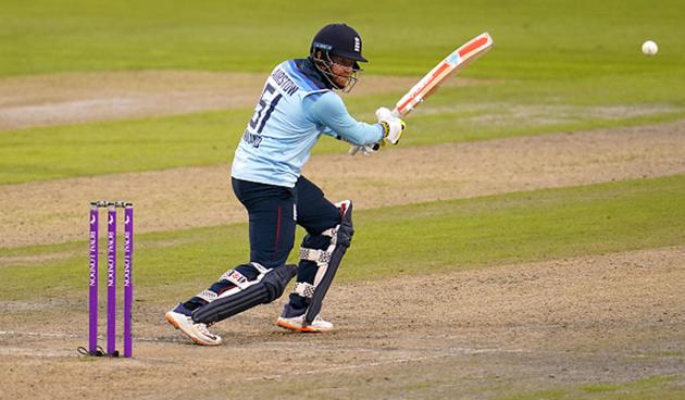 Despite wickets falling at one end, Bairstow scored a fighting 84, including four fours and four sixes (Getty)