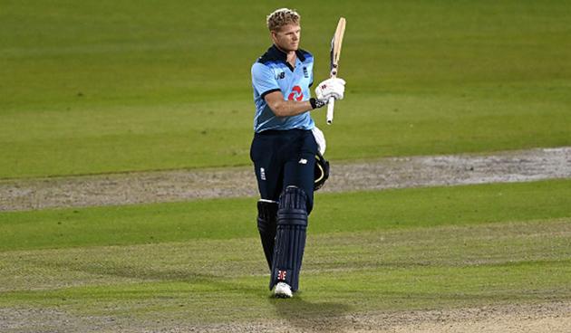 Sam Billings kept England in the hunt with a maiden ODI century even as wickets tumbled around him. He scored 118 with 14 fours and two sixes and was the last wicket to fall in the final ball of the match (Getty)