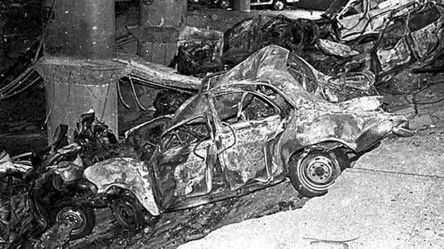 A file photo of mangled cars in the basement of BSE building after the bomb blast in 1993. (PTI) A file photo of mangled cars in the basement of BSE building after the bomb blast in 1993. (PTI)
