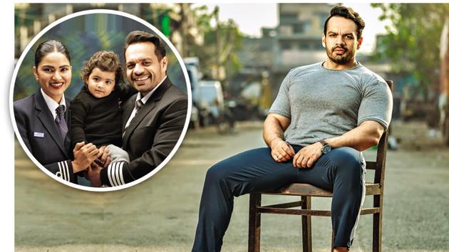 Gaurav with his wife Ritu Rathee, also an airline pilot, and their daughter, nicknamed Rasbhari