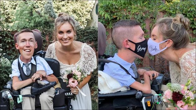 YouTube’s interabled influencers break another stigma with their fairytale wedding(Instagram/hannahayl/shaneburcaw)