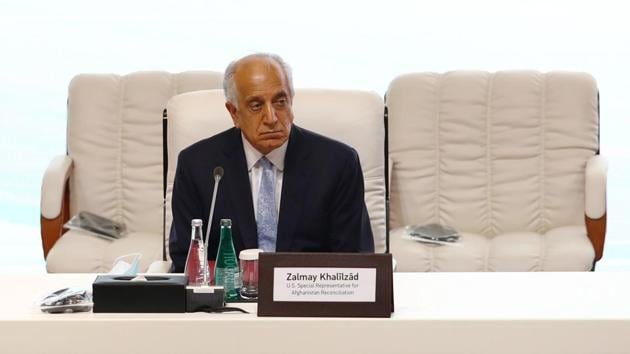 Zalmay Khalilzad, US envoy for peace in Afghanistan is seen before talks between the Afghan government and Taliban insurgents in Doha, Qatar.(REUTERS)