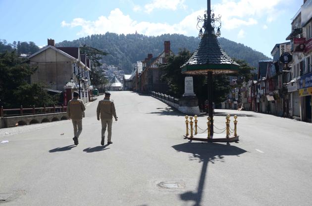 Very few tourists have been visiting Himachal Pradesh amid the coronavirus outbreak. Seen here, the Mall and Ridge Road in Shimla.(HT Photo)