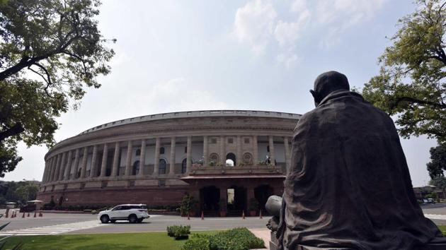 A view of the Parliament House ahead of the Monsoon Session, in New Delhi, India, on Sunday, Sept. 13, 2020. (Sanjeev Verma/HT PHOTO) A view of the Parliament House ahead of the Monsoon Session, in New Delhi, India, on Sunday, Sept. 13, 2020. (Sanjeev Verma/HT PHOTO)