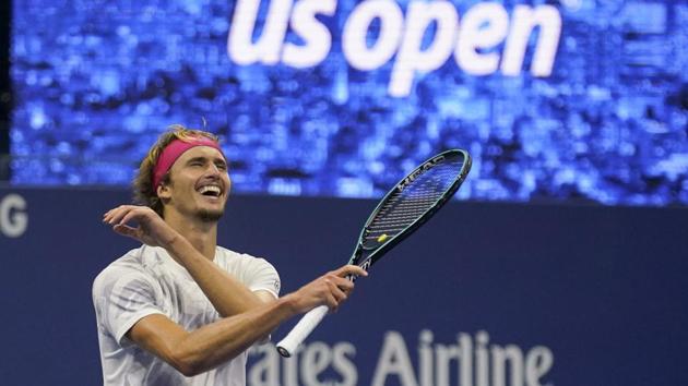 Alexander Zverev, of Germany, reacts after defeating Pablo Carreno Busta, of Spain, during a men's semifinal match of the US Open tennis championships. (AP) Alexander Zverev, of Germany, reacts after defeating Pablo Carreno Busta, of Spain, during a men's semifinal match of the US Open tennis championships. (AP)