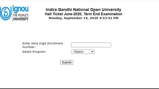 IGNOU June TEE admit card 2020 IGNOU June TEE admit card 2020