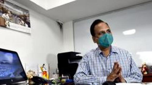 Health Minister of Delhi Satyendar Jain attributed the spike to aggressive testing undertaken by the Delhi government in recent days, as well as the easing of restrictions in a bid to revive the economy, which was hit severely by the pandemic. (Arvind Yadav/HT PHOTO) Health Minister of Delhi Satyendar Jain attributed the spike to aggressive testing undertaken by the Delhi government in recent days, as well as the easing of restrictions in a bid to revive the economy, which was hit severely by the pandemic. (Arvind Yadav/HT PHOTO)